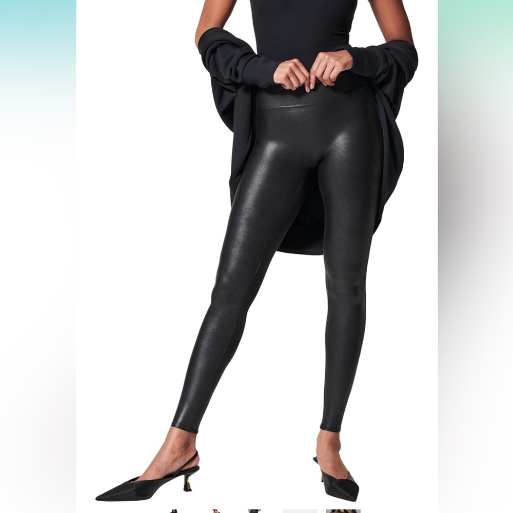 NWT Spanx Faux Leather Leggings - Sz L